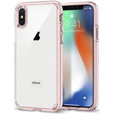 Funda Iphone X Pc + Tpu Borde Rosa Clarity