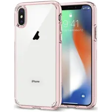 Funda Iphone X Pc + Tpu Borde Rosa Clarity